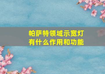 帕萨特领域示宽灯有什么作用和功能