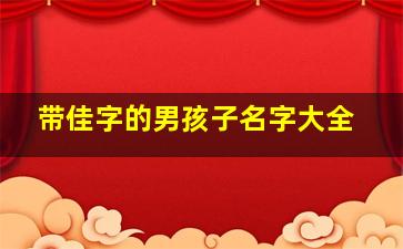 带佳字的男孩子名字大全