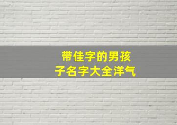 带佳字的男孩子名字大全洋气