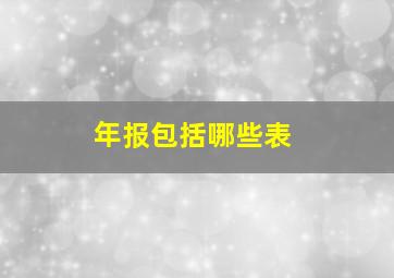 年报包括哪些表