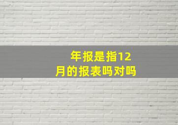 年报是指12月的报表吗对吗