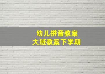 幼儿拼音教案大班教案下学期