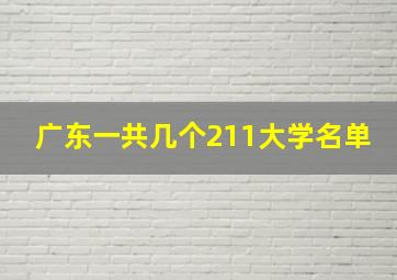 广东一共几个211大学名单