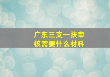 广东三支一扶审核需要什么材料