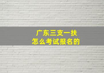 广东三支一扶怎么考试报名的