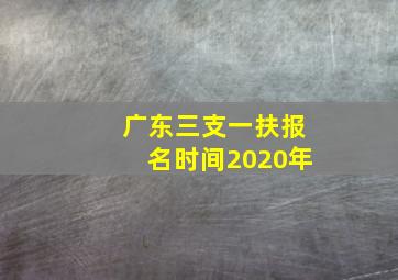 广东三支一扶报名时间2020年