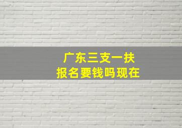 广东三支一扶报名要钱吗现在