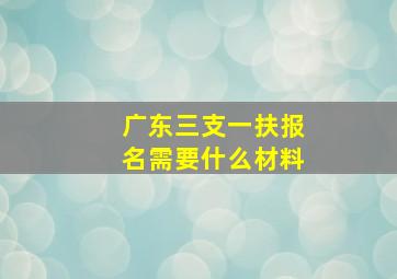 广东三支一扶报名需要什么材料