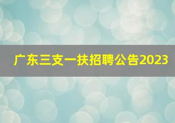 广东三支一扶招聘公告2023