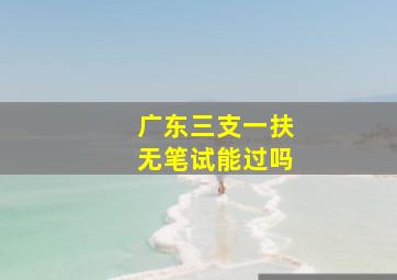 广东三支一扶无笔试能过吗