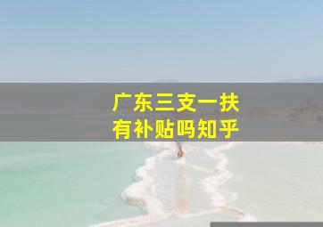 广东三支一扶有补贴吗知乎