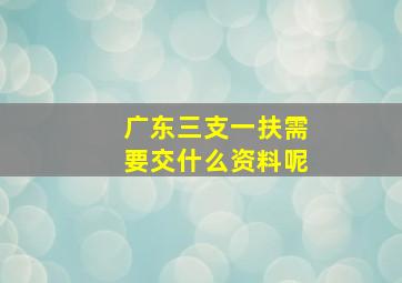 广东三支一扶需要交什么资料呢