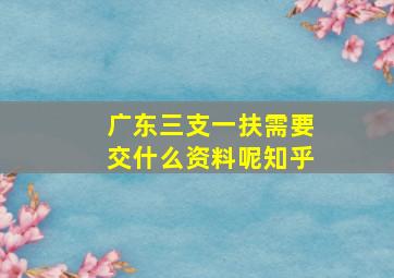 广东三支一扶需要交什么资料呢知乎