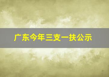 广东今年三支一扶公示