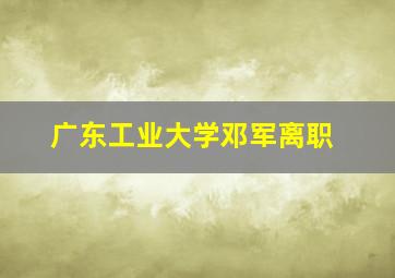 广东工业大学邓军离职