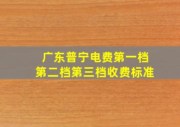 广东普宁电费第一档第二档第三档收费标准