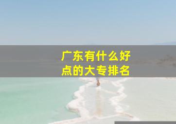 广东有什么好点的大专排名