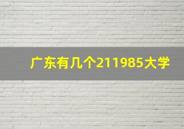 广东有几个211985大学