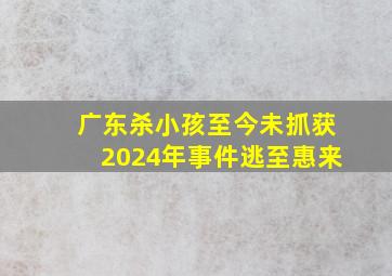 广东杀小孩至今未抓获2024年事件逃至惠来