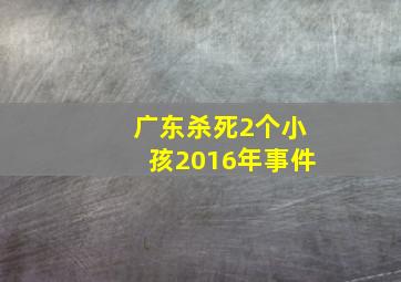 广东杀死2个小孩2016年事件