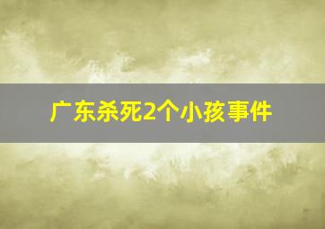 广东杀死2个小孩事件