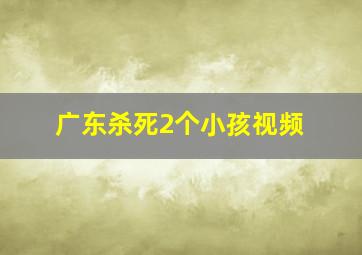 广东杀死2个小孩视频