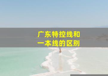 广东特控线和一本线的区别