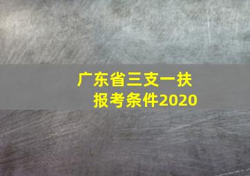 广东省三支一扶报考条件2020