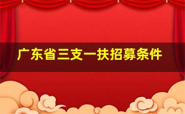 广东省三支一扶招募条件