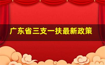 广东省三支一扶最新政策