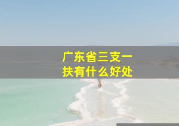 广东省三支一扶有什么好处