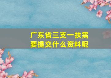 广东省三支一扶需要提交什么资料呢