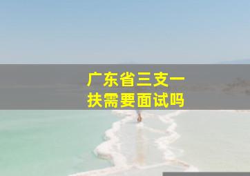 广东省三支一扶需要面试吗