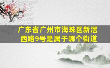 广东省广州市海珠区新滘西路9号是属于哪个街道