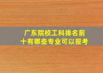 广东院校工科排名前十有哪些专业可以报考