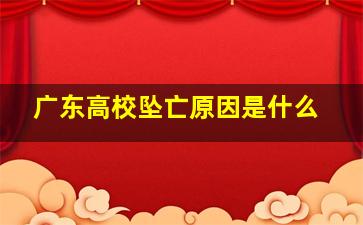 广东高校坠亡原因是什么