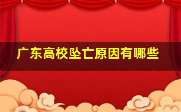 广东高校坠亡原因有哪些