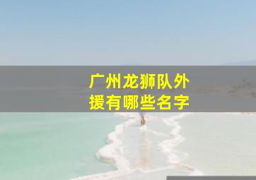 广州龙狮队外援有哪些名字