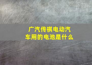 广汽传祺电动汽车用的电池是什么