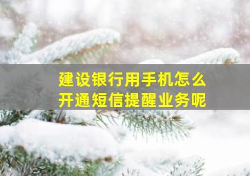 建设银行用手机怎么开通短信提醒业务呢