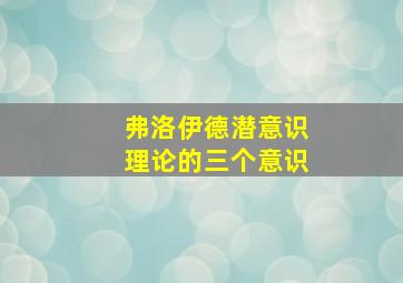 弗洛伊德潜意识理论的三个意识