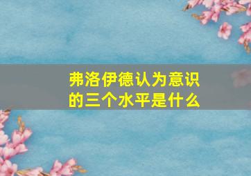 弗洛伊德认为意识的三个水平是什么