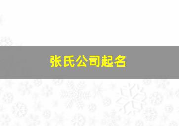 张氏公司起名