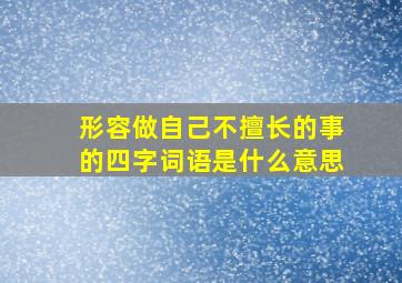 形容做自己不擅长的事的四字词语是什么意思