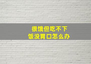 很饿但吃不下饭没胃口怎么办