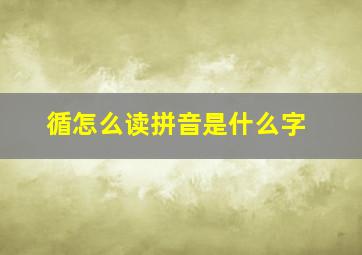 循怎么读拼音是什么字