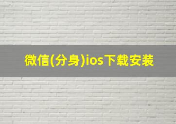 微信(分身)ios下载安装