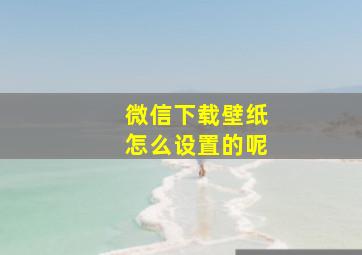 微信下载壁纸怎么设置的呢