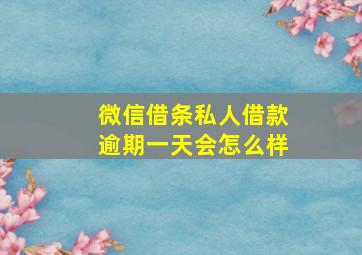 微信借条私人借款逾期一天会怎么样