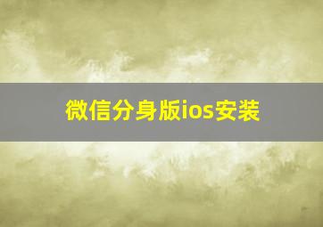 微信分身版ios安装